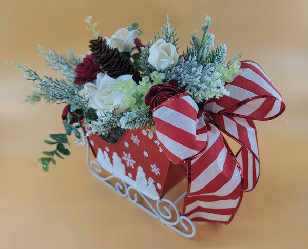 Santa's Sleigh Flower Arrangement