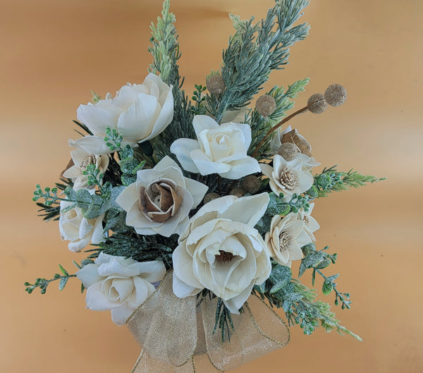 Silver and Gold Medium Holiday Arrangement