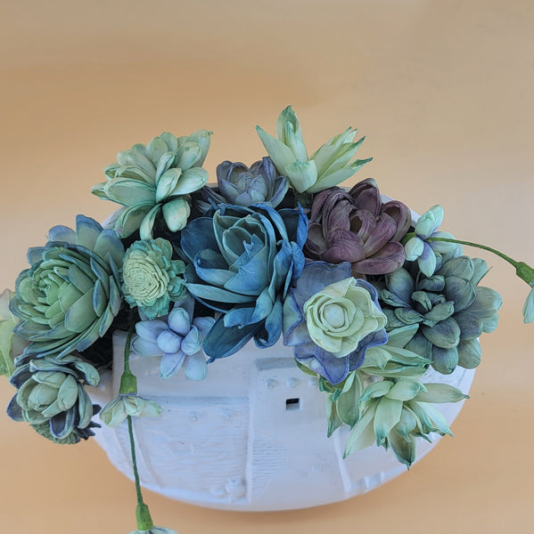 Large Southwest-style Wood Succulent Arrangement