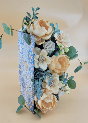 Peony and Wildflower Book Arrangement