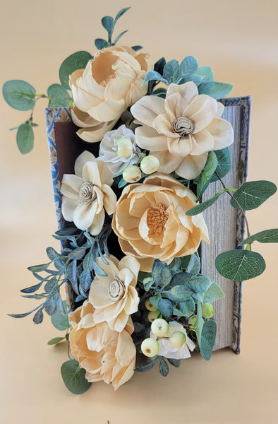 Peony and Wildflower Book Arrangement