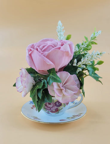 Pink Tea Cup Arrangement