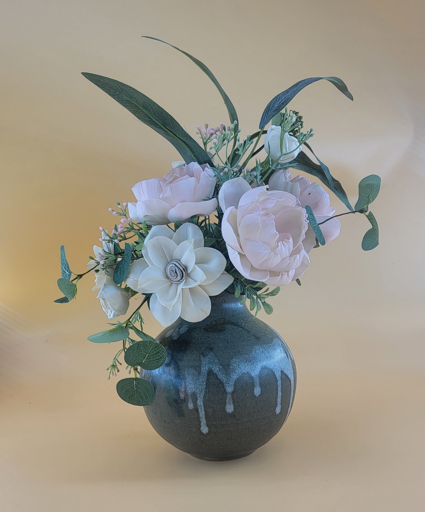 Pink Peony and Rosebud Arrangement